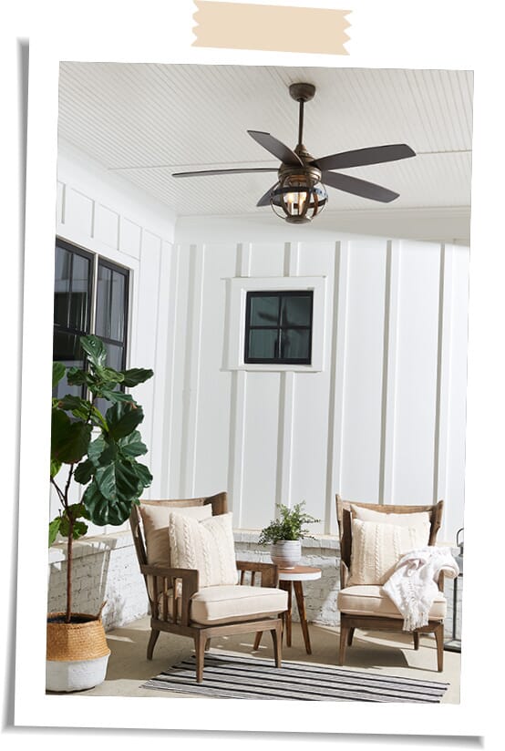 Comfy Side Porch - A Walk Through a Designer Home - LightsOnline Blog