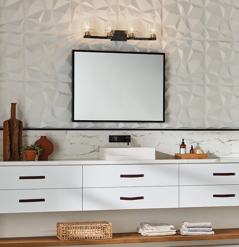 Brass and black bathroom lighting - Bath Trends for 2020 - LightsOnline Blog