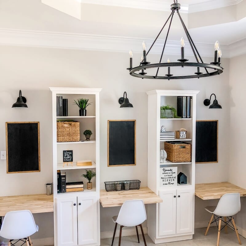 Creating a Home Schooling Area - LightsOnline Blog - photo by white.oak.shop on Instagram