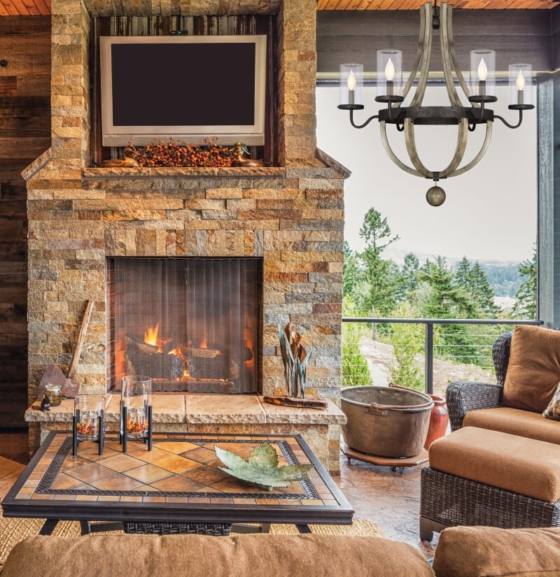 Country-style outdoor chandeliers - 4 Creative Lighting Styles to Welcome Warmer Weather - LightsOnline Blog