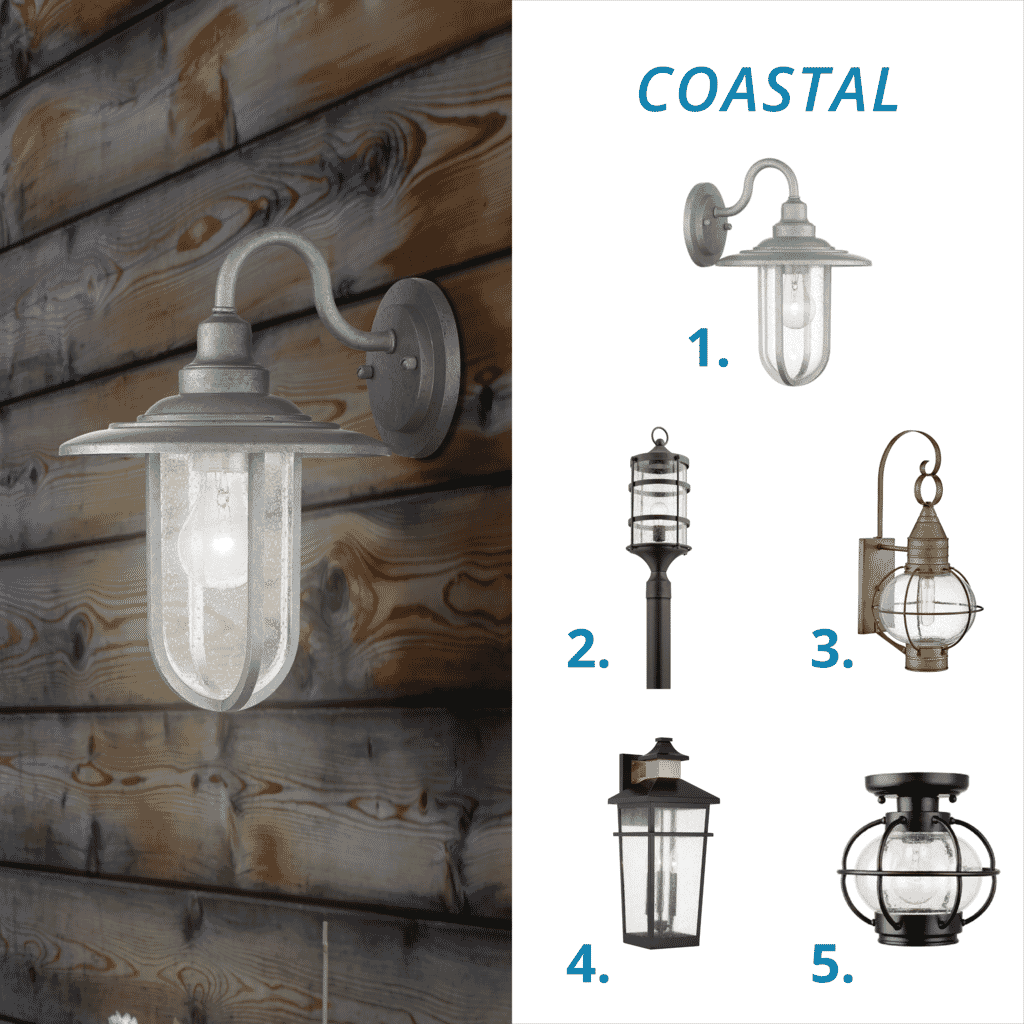Coastal style outdoor lights - 5 Outdoor Lighting Styles and Ideas - Lights Online Blog