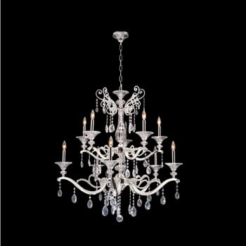 Allegri Vasari 10-Light Traditional Chandelier in Two Tone Silver