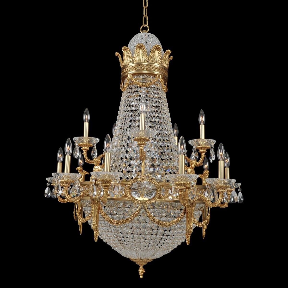 Marseille 25-Light Traditional Chandelier in Antique Brass