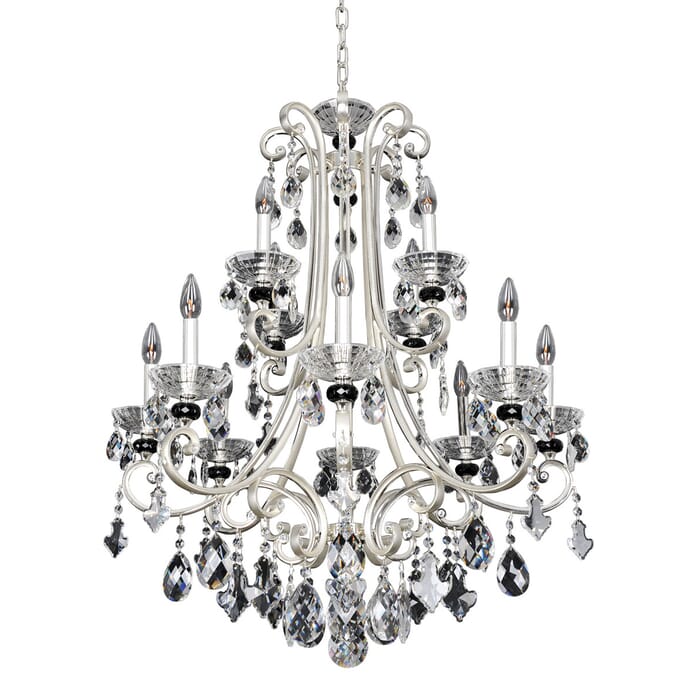 Allegri Bedetti 12-Light Modern Chandelier in Two Tone Silver Allegri Bedetti 12-Light Modern Chandelier in Two Tone Silver