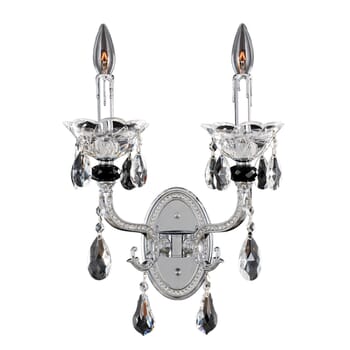 Allegri Faure 2-Light Wall Sconce in Chrome w/ Firenze Crystal