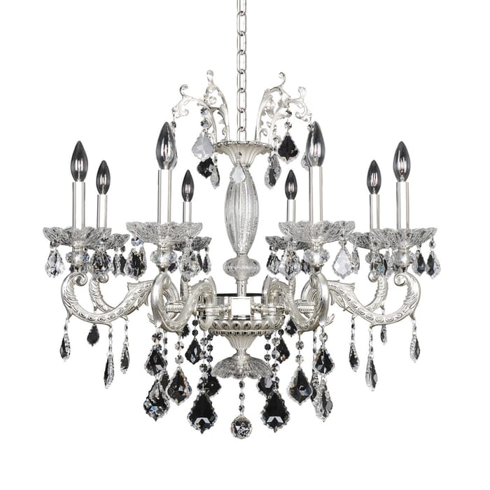 Allegri Casella 8-Light Chandelier in 2-Tone Silver w/ Firenze Crystal Allegri Casella 8-Light Chandelier in 2-Tone Silver w/ Firenze Crystal