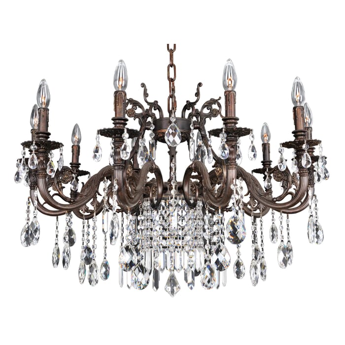 Allegri Avelli 10-Light Traditional Chandelier in Sienna Bronze W-Antique Silver Leaf accents. Allegri Avelli 10-Light Traditional Chandelier in Sienna Bronze W-Antique Silver Leaf accents.