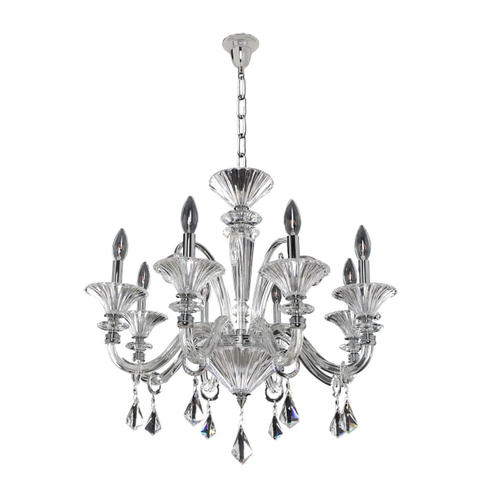 Allegri Chauvet 8-Light Transitional Chandelier in Chrome Allegri Chauvet 8-Light Transitional Chandelier in Chrome