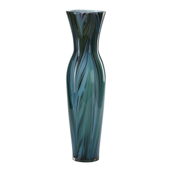 Cyan Design Tall Peacock Feather Vase in Multi Colored Blue Cyan Design Tall Peacock Feather Vase in Multi Colored Blue