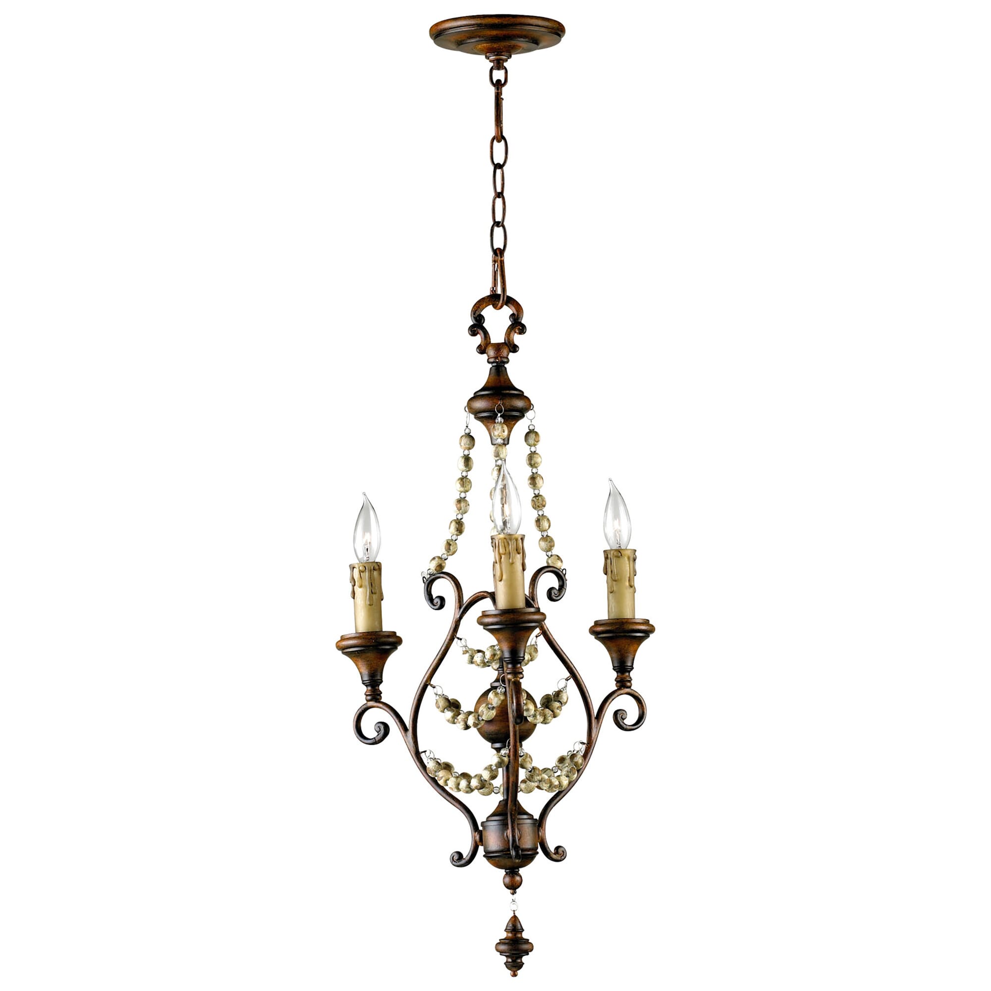 Meriel 3-Light Traditional Chandelier in Antiqued Sienna