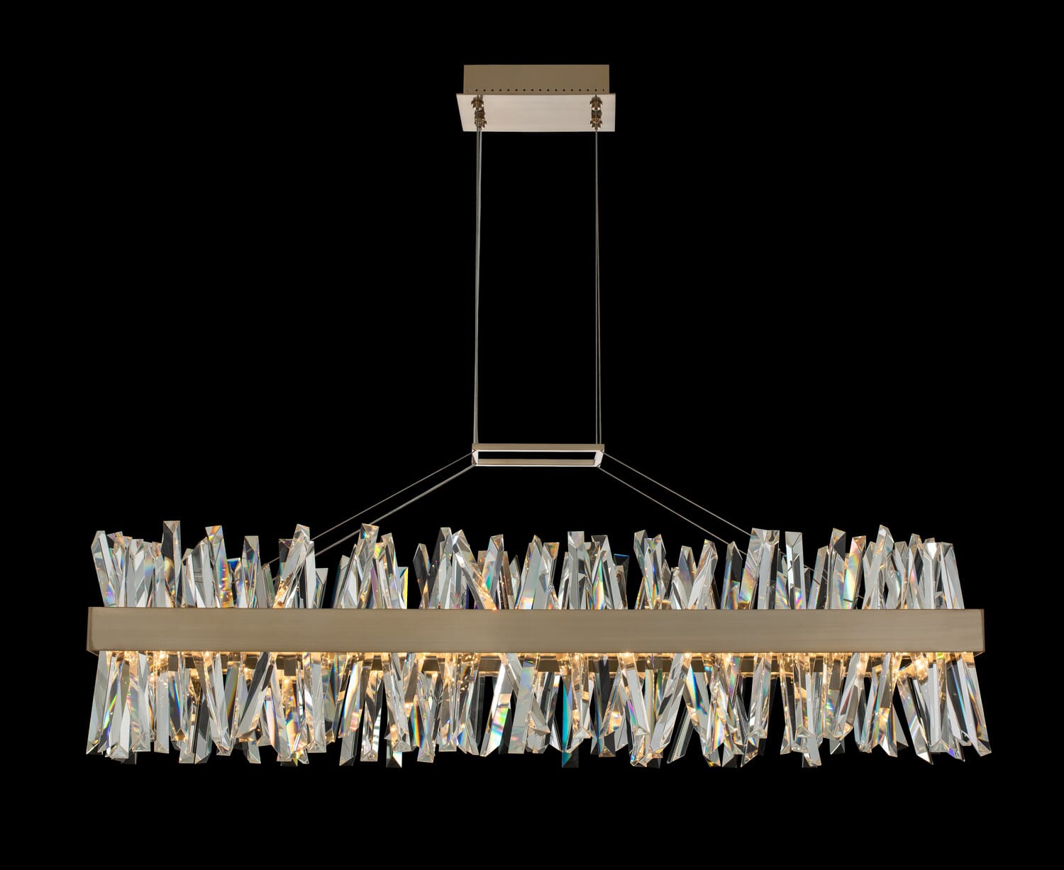 Allegri Glacier Kitchen Island Light in Brushed Champagne Gold