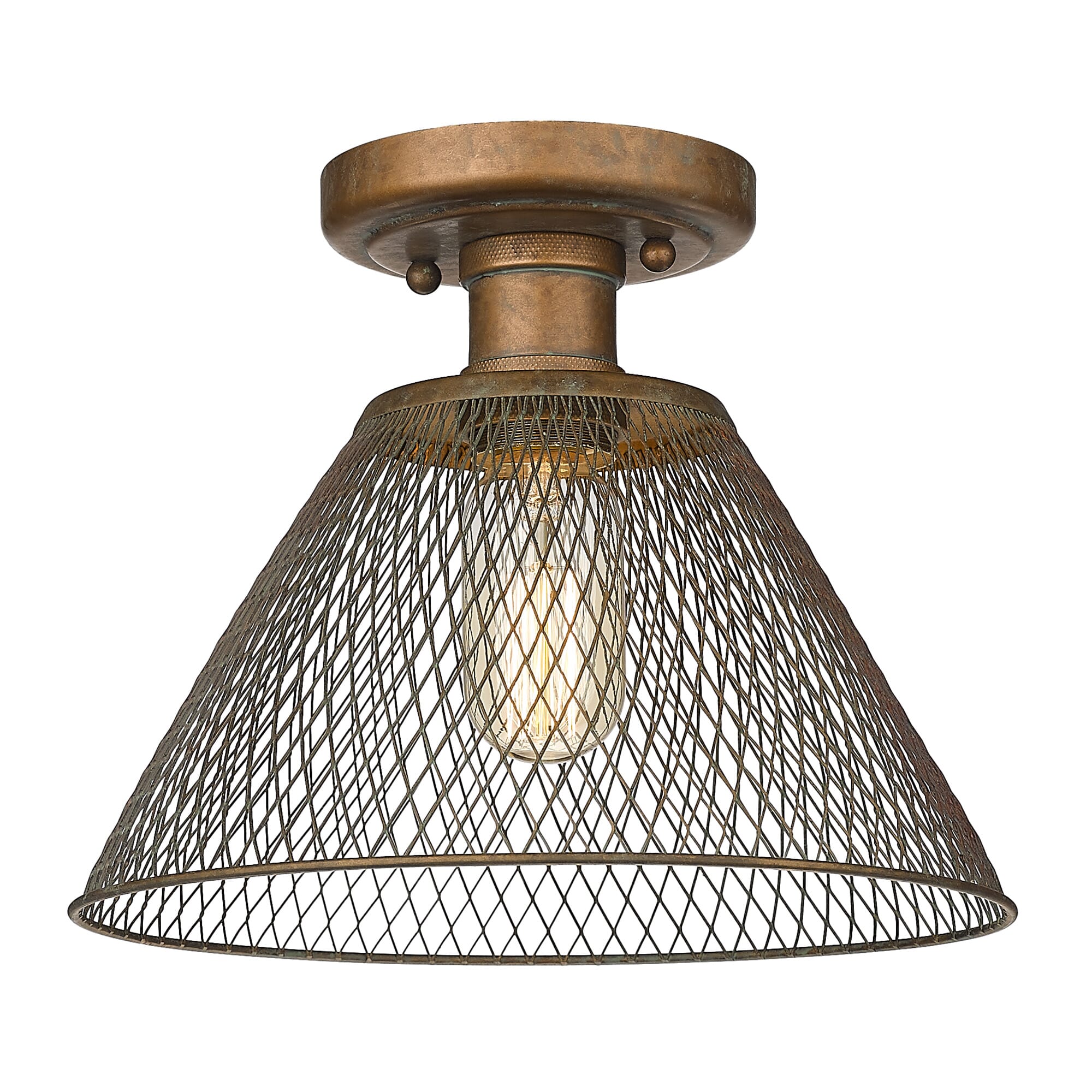 Golden Carver Ceiling Light in Copper Patina