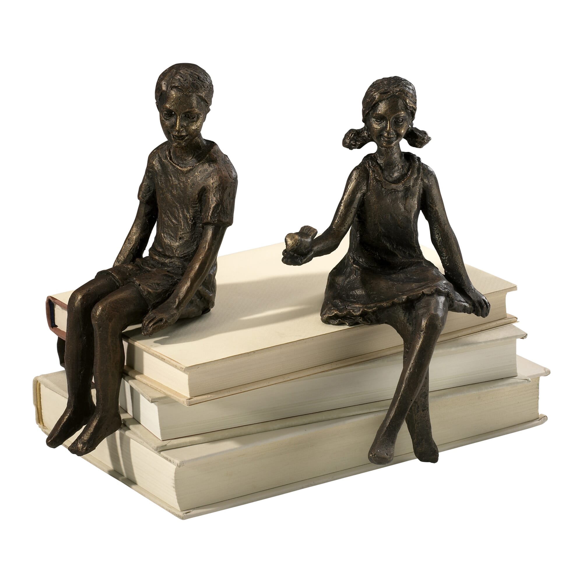 Boy Shelf Figurine in Oiled Bronze