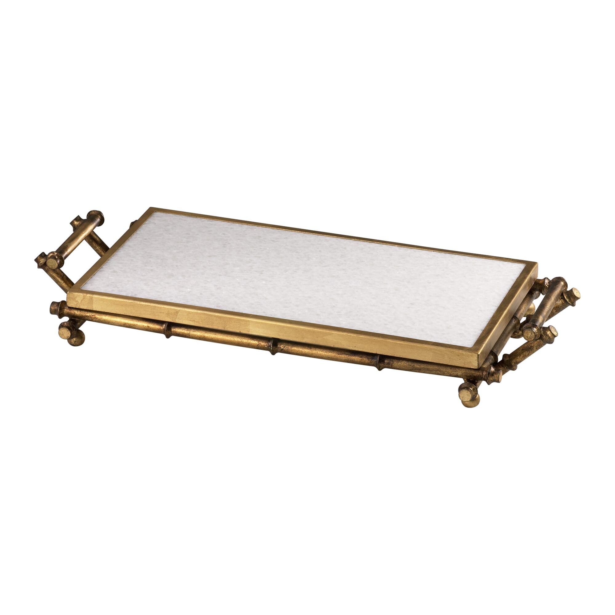 Bamboo Serving Tray in Gold