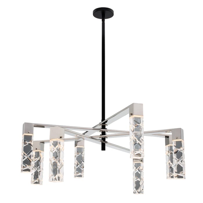 Allegri Serres Chandelier in Matte Black with Polished Nickel Allegri Serres Chandelier in Matte Black with Polished Nickel