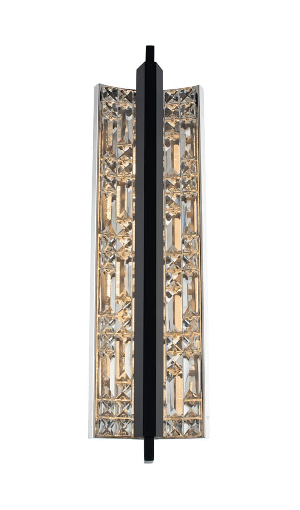 Capuccio Wall Sconce in Matte Black with Chrome