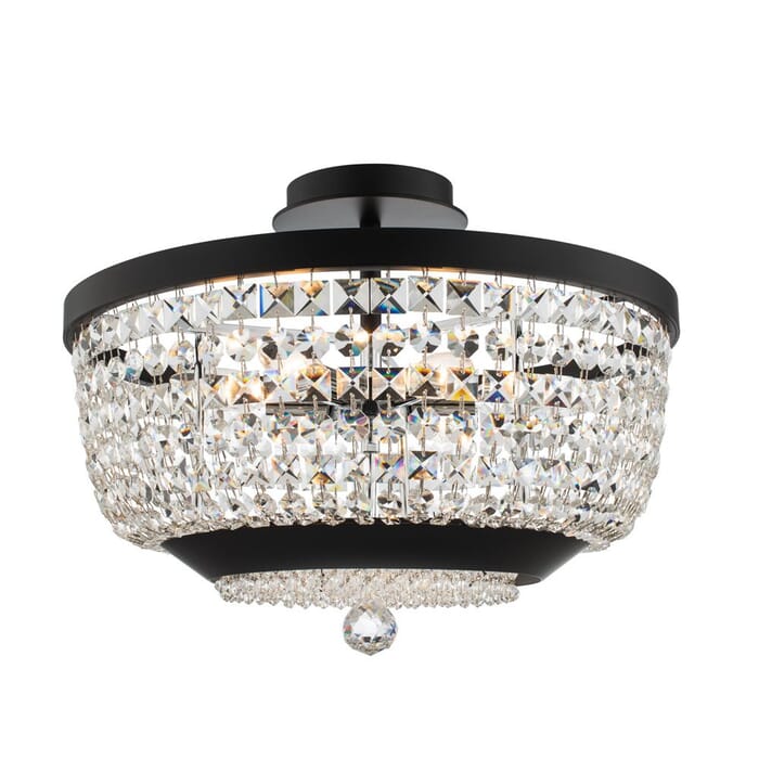Allegri Terzo 6-Light Ceiling Light in Matte Black with Polished Chrome Allegri Terzo 6-Light Ceiling Light in Matte Black with Polished Chrome