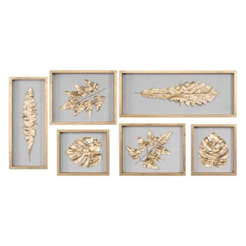 Uttermost Golden Leaves Shadow Box Set Of 6 by Grace Feyock