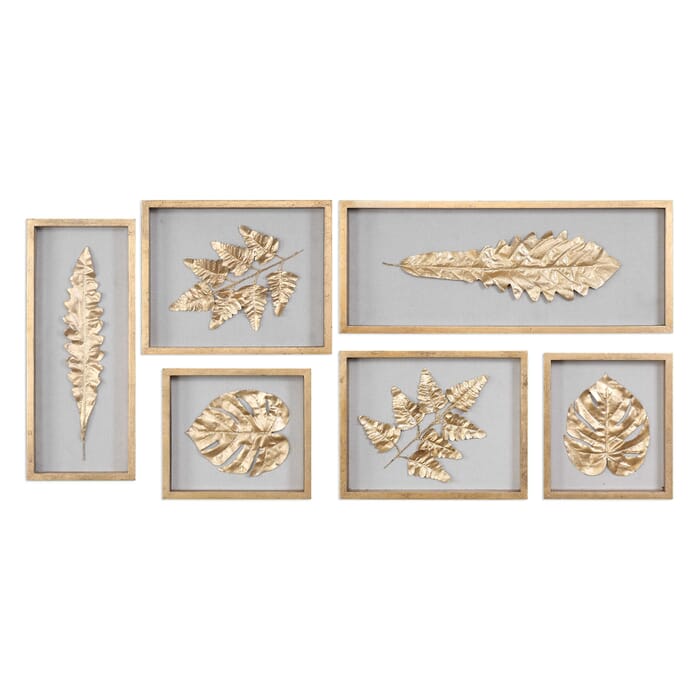 Uttermost Golden Leaves Shadow Box Set Of 6 by Grace Feyock Uttermost Golden Leaves Shadow Box Set Of 6 by Grace Feyock