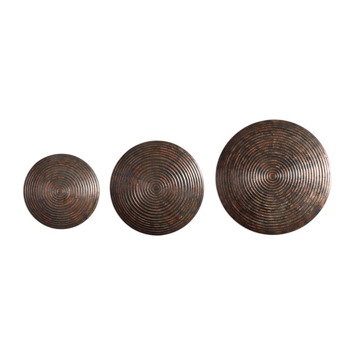 Uttermost Hanneli Ribbed Bronze Circles Set Of 3 by David Frisch Uttermost Hanneli Ribbed Bronze Circles Set Of 3 by David Frisch