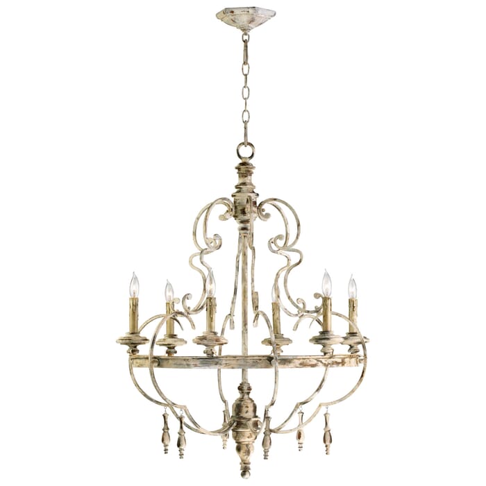 Cyan Design Davinci 6-Light French Country Chandelier in Persian White Cyan Design Davinci 6-Light French Country Chandelier in Persian White