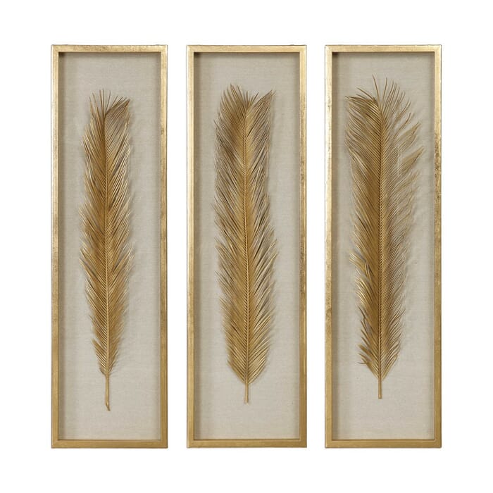 Uttermost Palma Gold Leaf Shadow Box Set Of 3 by Grace Feyock Uttermost Palma Gold Leaf Shadow Box Set Of 3 by Grace Feyock