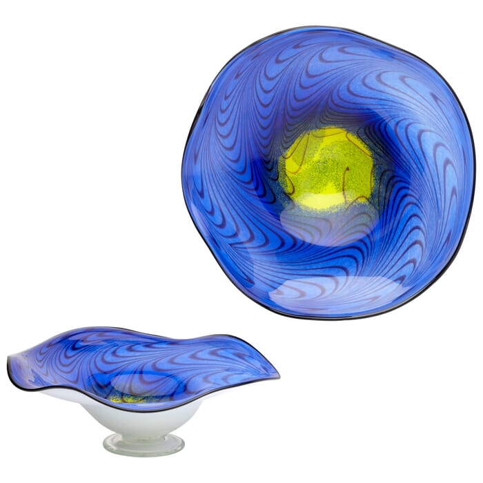 Cyan Design Large Art Glass Bowl in Cobalt Blue Cyan Design Large Art Glass Bowl in Cobalt Blue