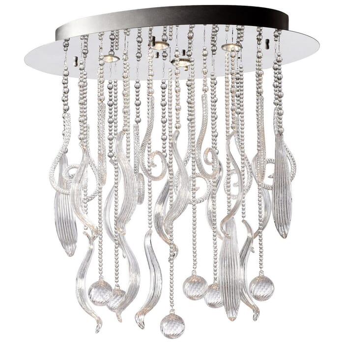 Cyan Design Mirabelle 29.25" 4-Light Clear Glass Pendant in Chrome Cyan Design Mirabelle 29.25" 4-Light Clear Glass Pendant in Chrome