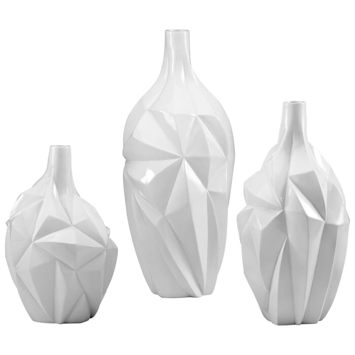 Cyan Design Large Glacier Vase in Gloss White Glaze Cyan Design Large Glacier Vase in Gloss White Glaze