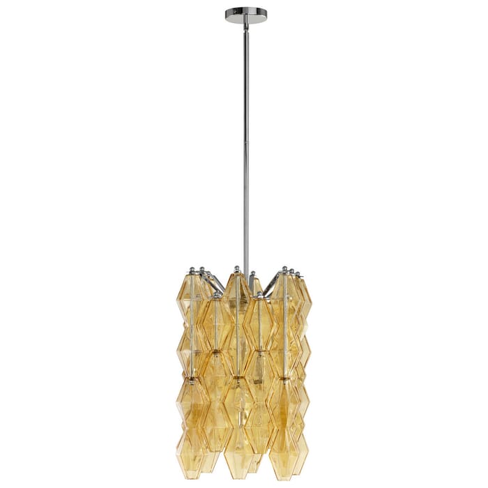 Cyan Design Boho 13" 4-Light Amber Glass Pendant in Chrome Cyan Design Boho 13" 4-Light Amber Glass Pendant in Chrome