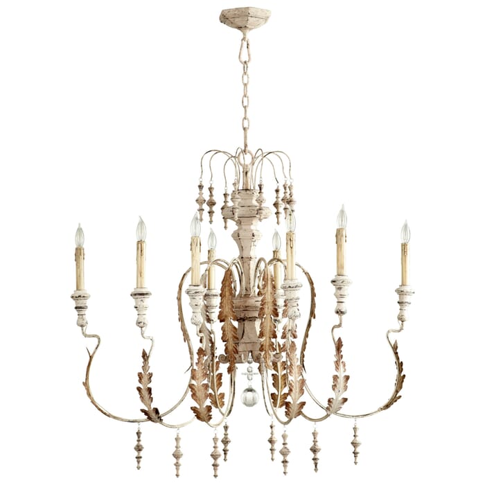 Cyan Design Motivo 8-Light French Country Chandelier in Persian White Cyan Design Motivo 8-Light French Country Chandelier in Persian White
