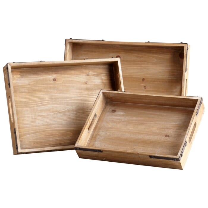 Cyan Design Staton Trays in Washed Oak Cyan Design Staton Trays in Washed Oak