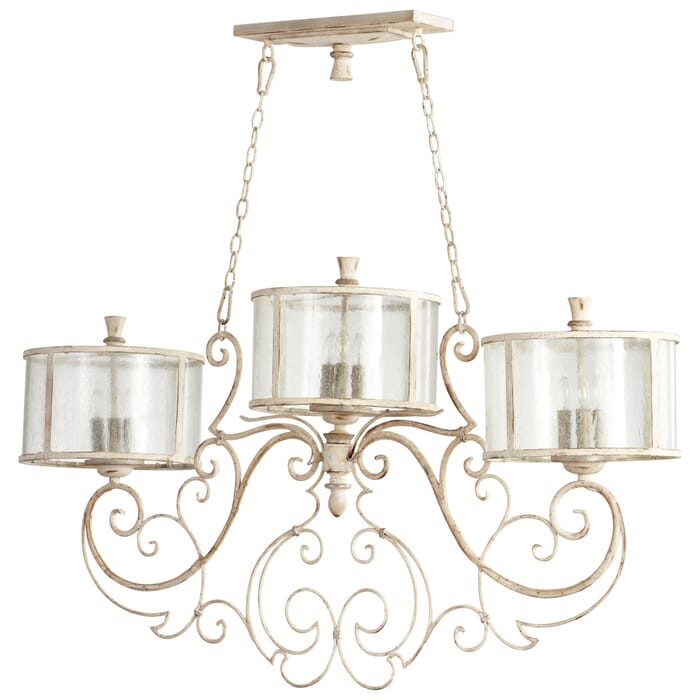 Cyan Design Florine 9-Light 52" Kitchen Island Light in Persian White And Mystic Silver Cyan Design Florine 9-Light 52" Kitchen Island Light in Persian White And Mystic Silver