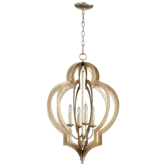 Cyan Design Vertigo 4-Light Midcentury Modern Chandelier in Silver Leaf Cyan Design Vertigo 4-Light Midcentury Modern Chandelier in Silver Leaf