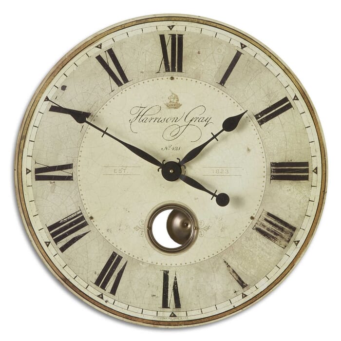 Uttermost Harrison Gray 23" Clock Uttermost Harrison Gray 23" Clock