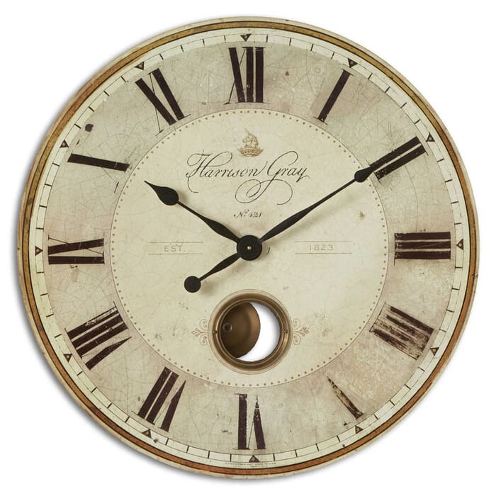 Uttermost Harrison Gray 30" Clock Uttermost Harrison Gray 30" Clock