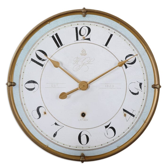 Uttermost Torriana 31.5" Wall Clock in Antique Gold Uttermost Torriana 31.5" Wall Clock in Antique Gold