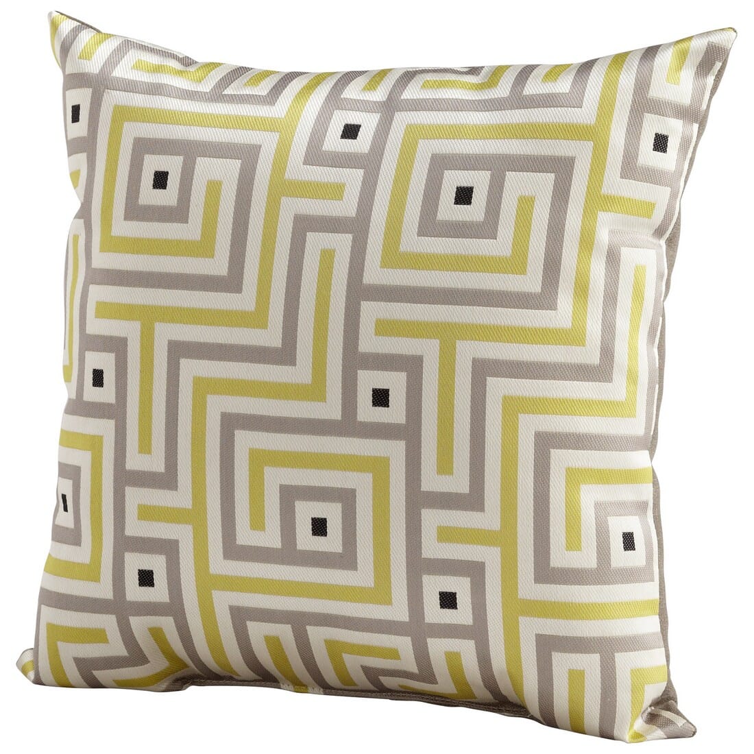 Maze 18" Pillow in Lime Green