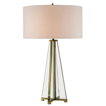 Currey & Company 2-Light 30" Lamont Table Lamp in Clear and Brass