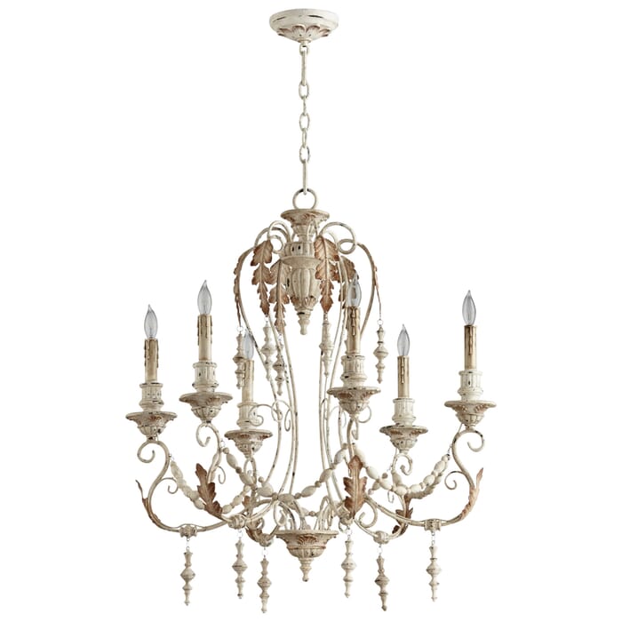 Cyan Design Lolina 6-Light French Country Chandelier in Persian White Cyan Design Lolina 6-Light French Country Chandelier in Persian White