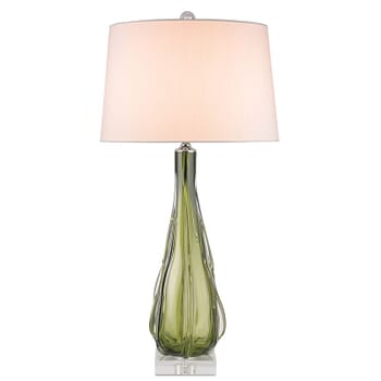 Currey & Company 34" Zephyr Table Lamp in Green and Clear