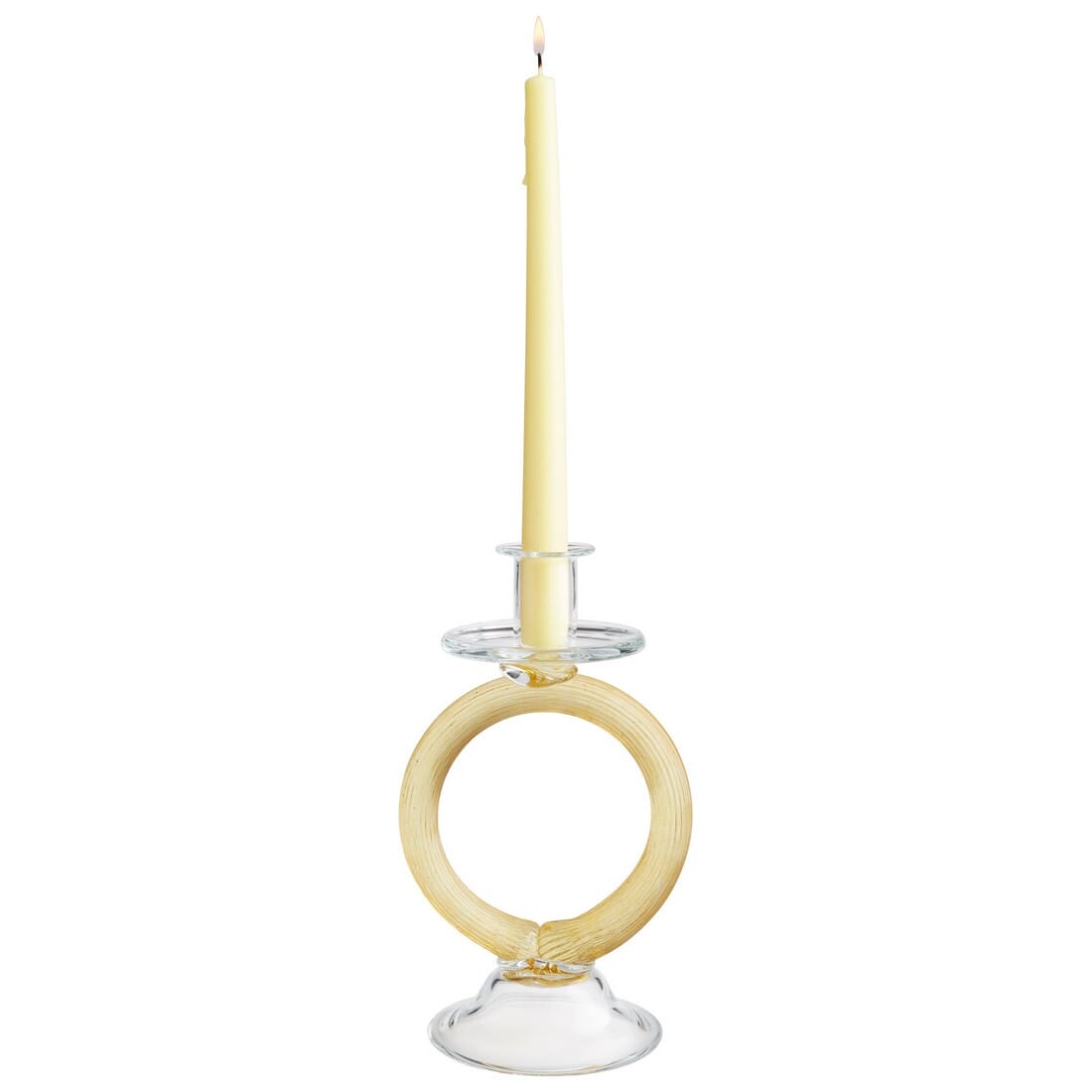 Cirque 8.5" Glass Candleholder in Amber