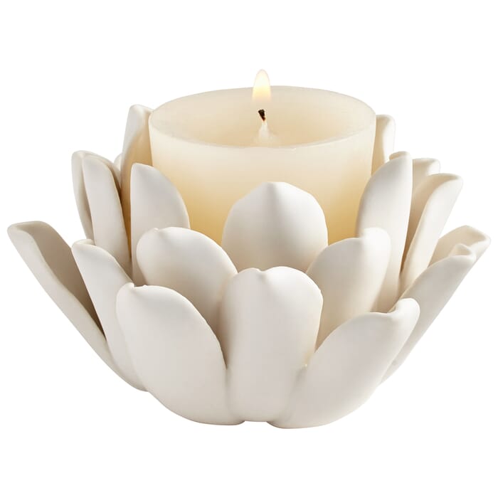 Cyan Design Dahlia Candleholder in Matte White Cyan Design Dahlia Candleholder in Matte White