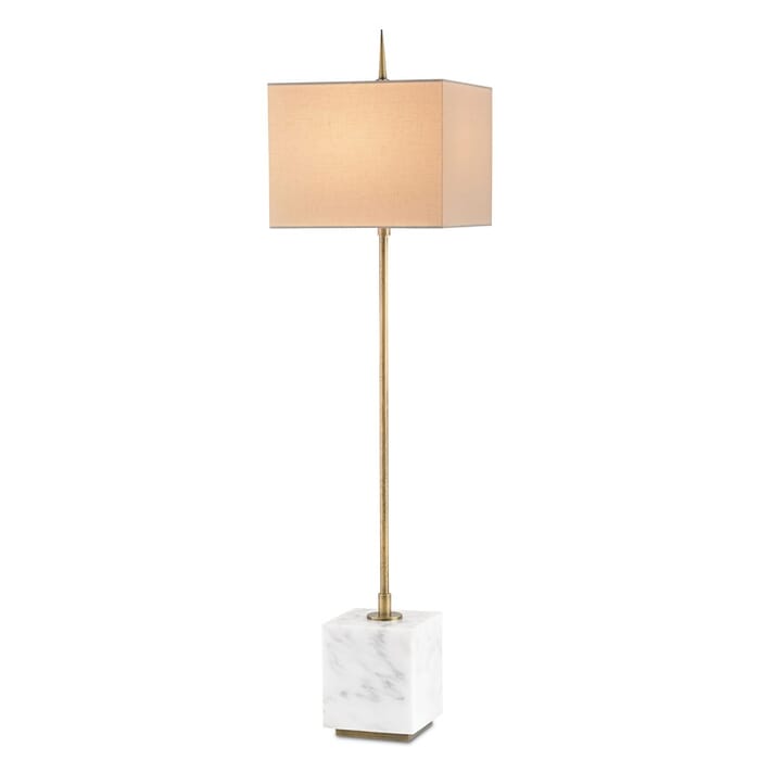 Currey & Company 40" Thompson White Console Lamp in Brass and White Currey & Company 40" Thompson White Console Lamp in Brass and White