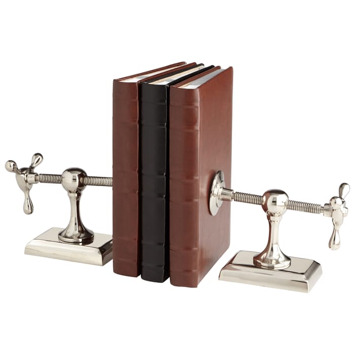 Cyan Design Hot & Cold Bookends in Nickel Cyan Design Hot & Cold Bookends in Nickel