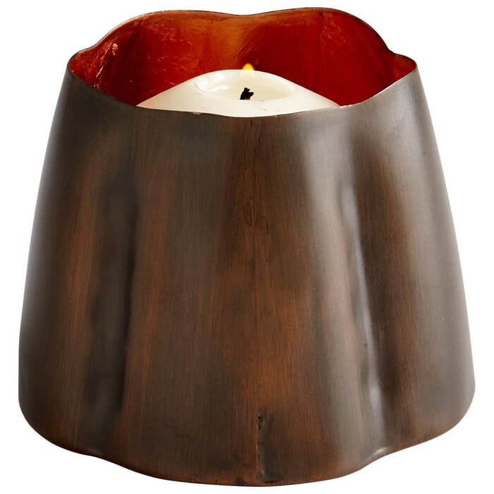 Cyan Design Fortuna 3" Candleholder in Antique Copper/Copper Leaf Cyan Design Fortuna 3" Candleholder in Antique Copper/Copper Leaf