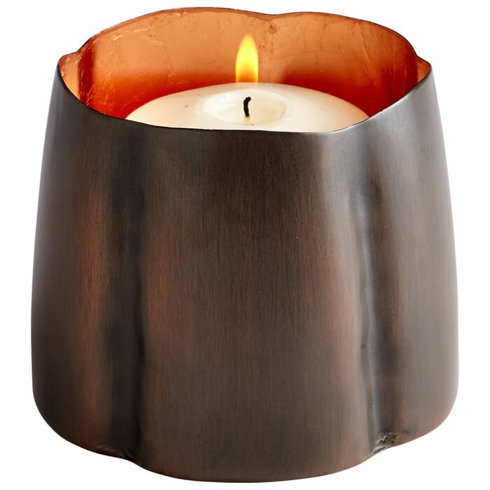 Cyan Design Fortuna 3.75" Candleholder in Antique Copper/Copper Leaf Cyan Design Fortuna 3.75" Candleholder in Antique Copper/Copper Leaf