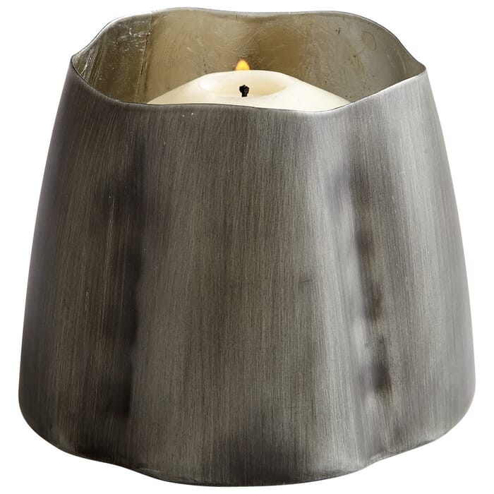 Cyan Design Fortuna 3" Candleholder in Antique Zinc/Silver Leaf Cyan Design Fortuna 3" Candleholder in Antique Zinc/Silver Leaf