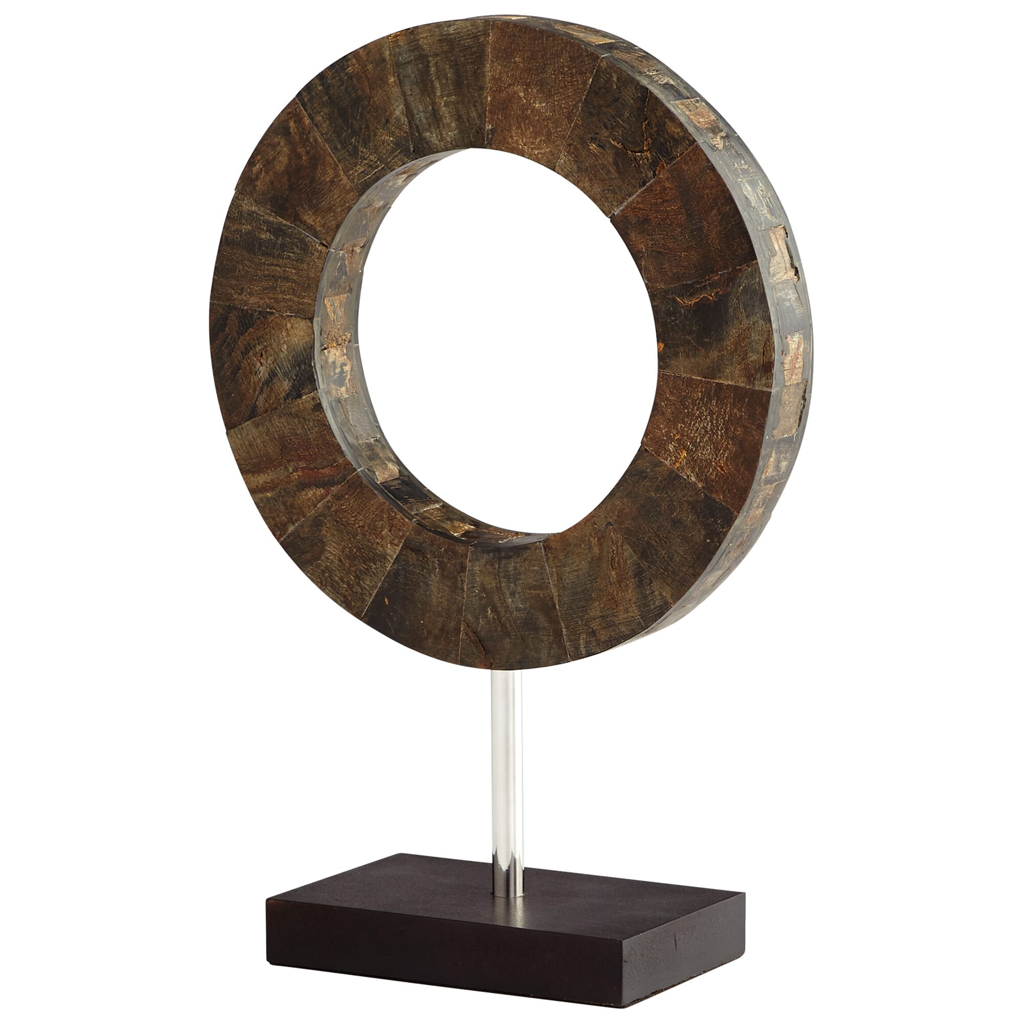 Small Portal Sculpture in Brown And Stainless Steel