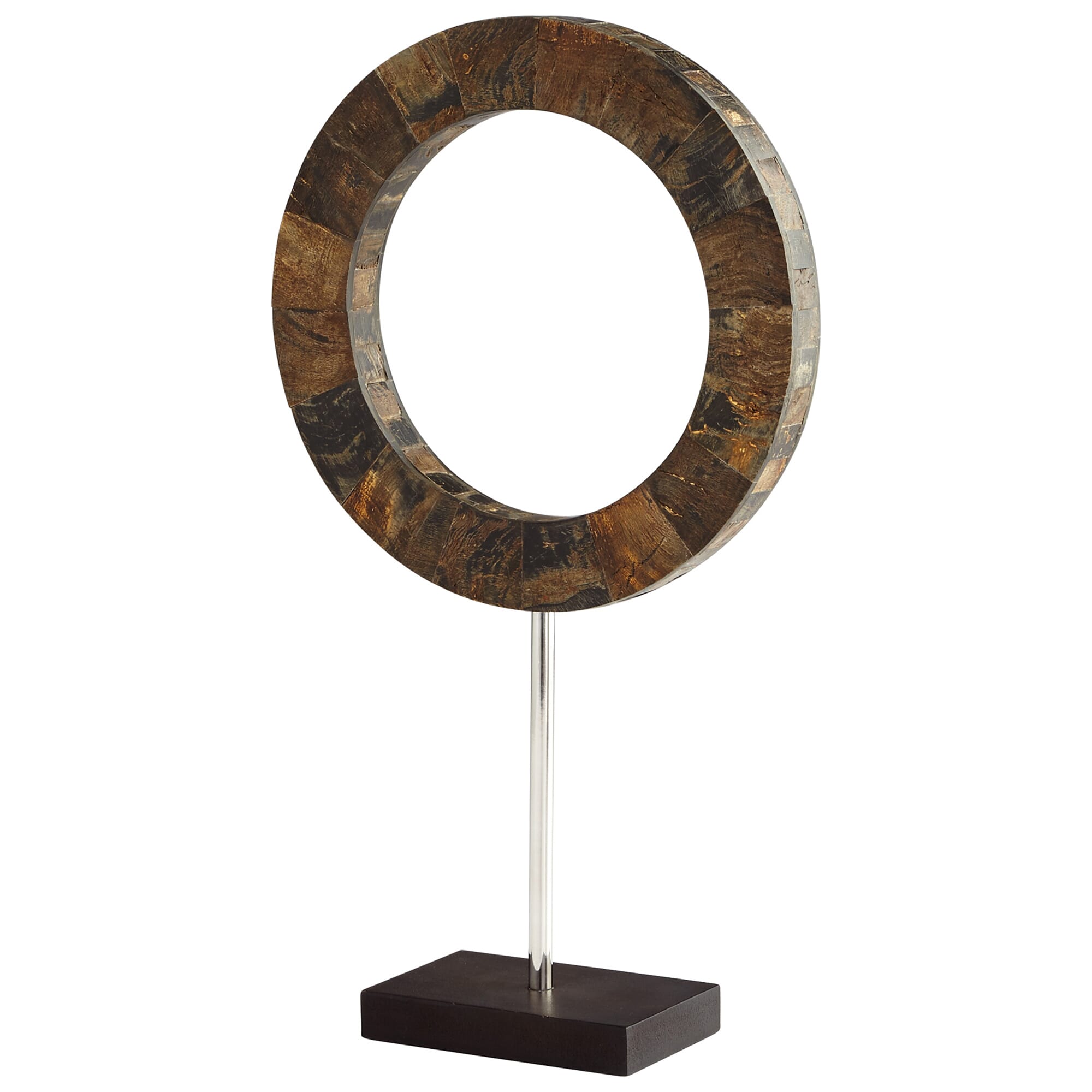 Medium Portal Sculpture in Brown And Stainless Steel